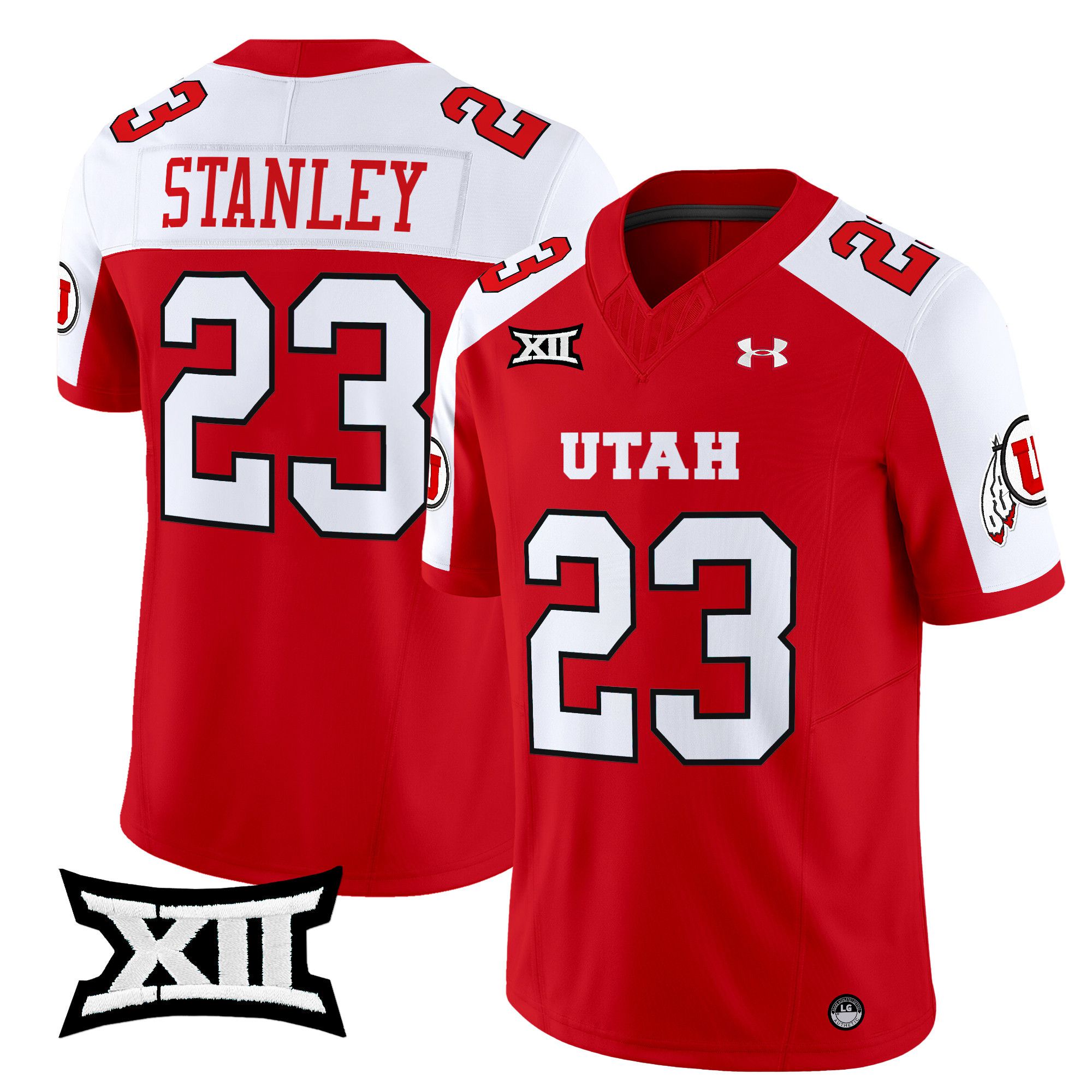 Men Utah Utes #23 Stanley Red 2024 Vapor Limited NCAA Jersey style 1